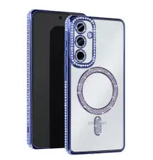 Samsung Galaxy S25 Kılıf Joke Simli Magneticsafe Kılıf - Mavi
