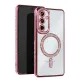 Samsung Galaxy S25 Kılıf Joke Simli Magneticsafe Kılıf - Pembe