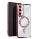Samsung Galaxy S25 Kılıf Joke Simli Magneticsafe Kılıf - Pembe