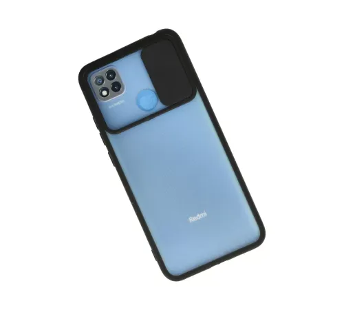 Xiaomi Redmi 9C Kılıf Palm Buzlu Kamera Sürgülü Silikon - Siyah