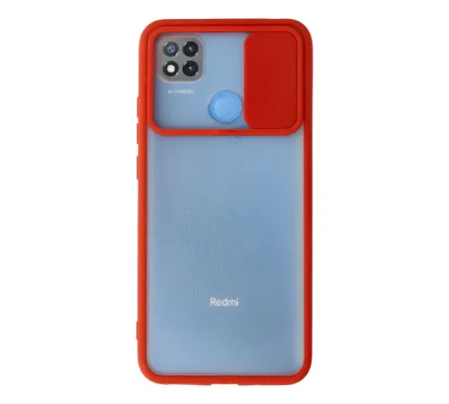 Xiaomi Redmi 9C Kılıf Palm Buzlu Kamera Sürgülü Silikon - Kırmızı