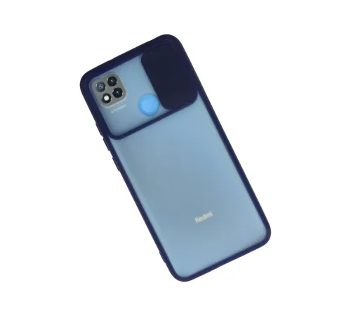 Xiaomi Redmi 9C Kılıf Palm Buzlu Kamera Sürgülü Silikon - Lacivert