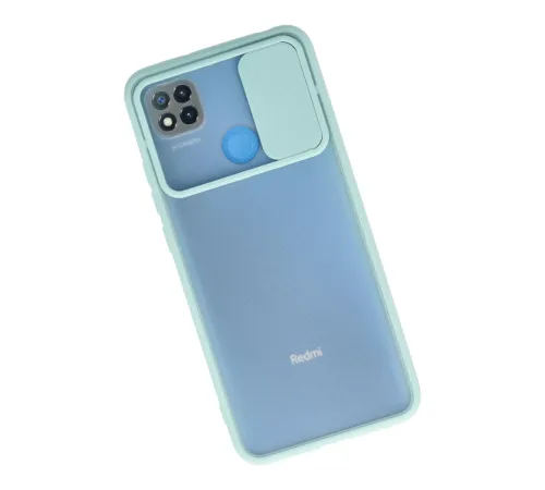 Xiaomi Redmi 9C Kılıf Palm Buzlu Kamera Sürgülü Silikon - Turkuaz