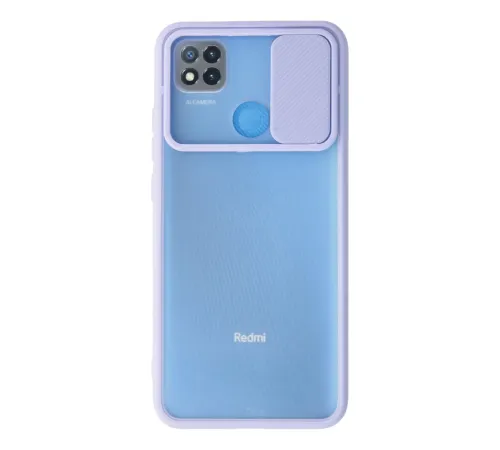 Xiaomi Redmi 9C Kılıf Palm Buzlu Kamera Sürgülü Silikon - Lila