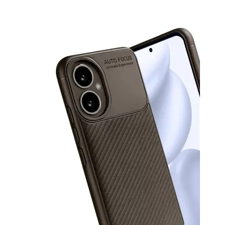 Honor 400 Kılıf Auto Focus Karbon Kapak - Kahverengi