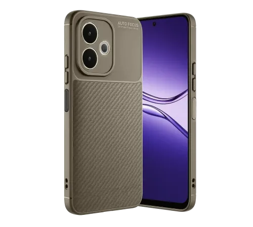 A5 Pro 4G Kılıf Auto Focus Karbon Kapak - Kahverengi