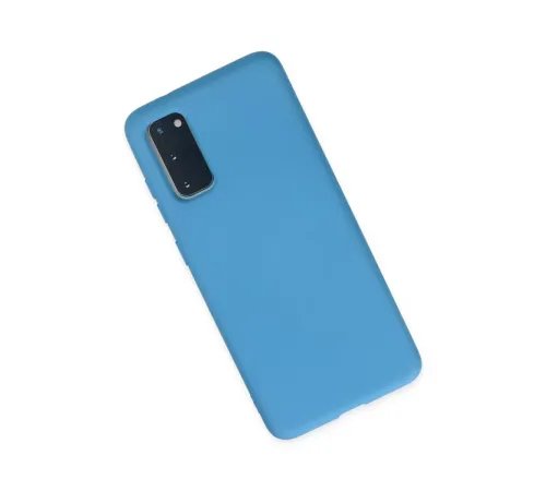 Samsung Galaxy S20 Kılıf Nano içi Kadife Silikon - Mavi