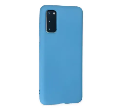 Samsung Galaxy S20 Kılıf Nano içi Kadife Silikon - Mavi