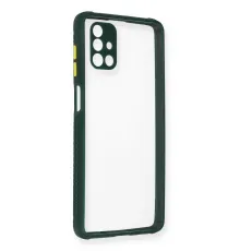 Samsung Galaxy M51 Kılıf Miami Şeffaf Silikon - Koyu Yeşil