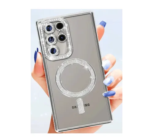 Samsung Galaxy S25 Ultra Kılıf Joke Simli Magneticsafe Kılıf - Siyah
