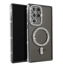 Samsung Galaxy S25 Ultra Kılıf Joke Simli Magneticsafe Kılıf - Siyah