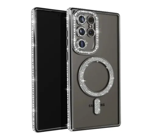 Samsung Galaxy S25 Ultra Kılıf Joke Simli Magneticsafe Kılıf - Siyah
