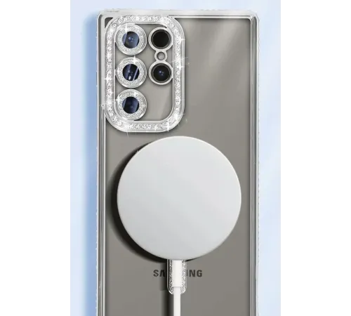 Samsung Galaxy S25 Ultra Kılıf Joke Simli Magneticsafe Kılıf - Mavi
