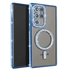 Samsung Galaxy S25 Ultra Kılıf Joke Simli Magneticsafe Kılıf - Mavi
