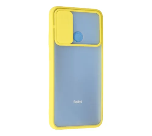 Xiaomi Redmi 9C Kılıf Palm Buzlu Kamera Sürgülü Silikon - Sarı
