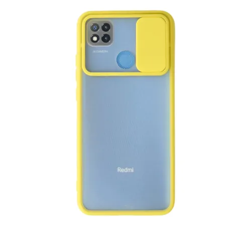 Xiaomi Redmi 9C Kılıf Palm Buzlu Kamera Sürgülü Silikon - Sarı