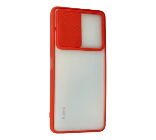 Xiaomi Redmi Note 10 Pro Kılıf Palm Buzlu Kamera Sürgülü Silikon - Kırmızı