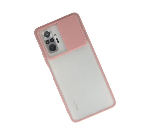 Xiaomi Redmi Note 10 Pro Kılıf Palm Buzlu Kamera Sürgülü Silikon - Pembe