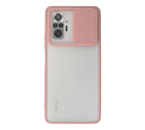 Xiaomi Redmi Note 10 Pro Kılıf Palm Buzlu Kamera Sürgülü Silikon - Pembe