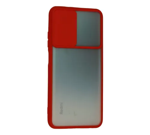 Xiaomi Redmi Note 10 Kılıf Palm Buzlu Kamera Sürgülü Silikon - Kırmızı