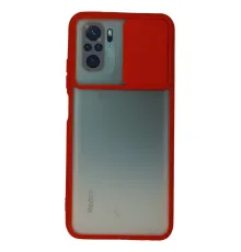 Xiaomi Redmi Note 10 Kılıf Palm Buzlu Kamera Sürgülü Silikon - Kırmızı