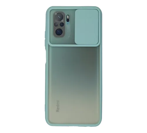 Xiaomi Redmi Note 10 Kılıf Palm Buzlu Kamera Sürgülü Silikon - Turkuaz