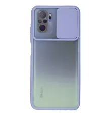 Xiaomi Redmi Note 10 Kılıf Palm Buzlu Kamera Sürgülü Silikon - Lila