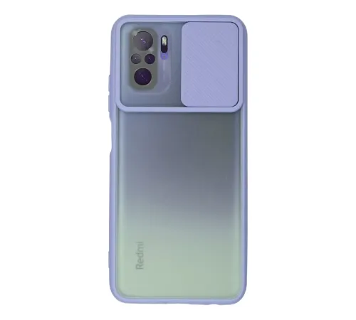 Xiaomi Redmi Note 10 Kılıf Palm Buzlu Kamera Sürgülü Silikon - Lila