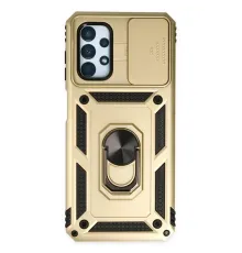 Samsung Galaxy A13 4G Kılıf Pars Lens Yüzüklü Silikon - Gold