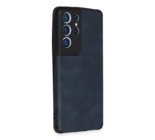 Samsung Galaxy S21 Ultra Kılıf Loop Deri Silikon - Lacivert