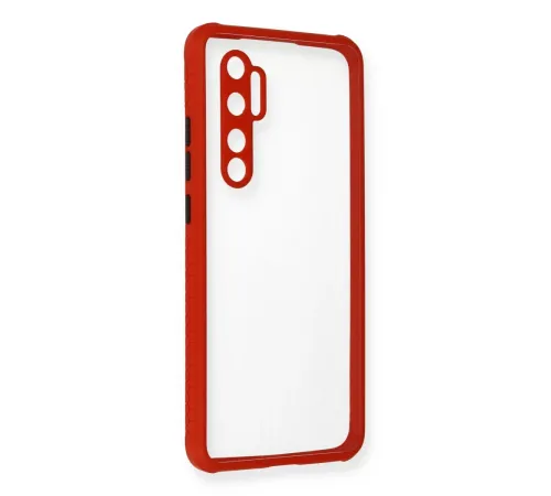 Xiaomi Mi Note 10 Lite Kılıf Miami Şeffaf Silikon - Kırmızı