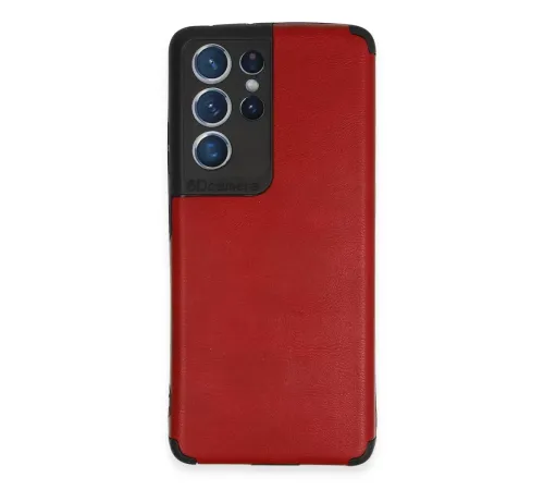Samsung Galaxy S21 Ultra Kılıf Loop Deri Silikon - Kırmızı