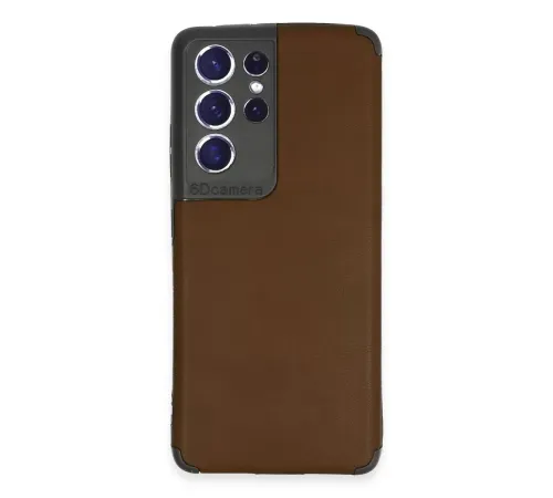 Samsung Galaxy S21 Ultra Kılıf Loop Deri Silikon - Kahverengi