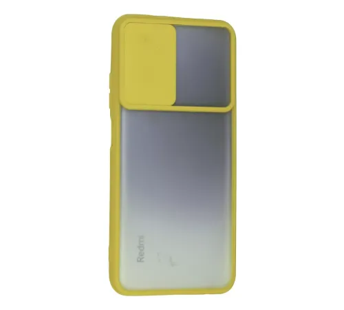 Xiaomi Redmi Note 10 Kılıf Palm Buzlu Kamera Sürgülü Silikon - Sarı