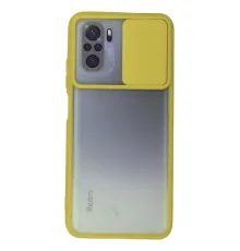 Xiaomi Redmi Note 10 Kılıf Palm Buzlu Kamera Sürgülü Silikon - Sarı