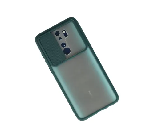 Xiaomi Redmi Note 8 Pro Kılıf Palm Buzlu Kamera Sürgülü Silikon - Yeşil