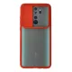 Xiaomi Redmi Note 8 Pro Kılıf Palm Buzlu Kamera Sürgülü Silikon - Kırmızı
