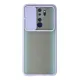 Xiaomi Redmi Note 8 Pro Kılıf Palm Buzlu Kamera Sürgülü Silikon - Lila