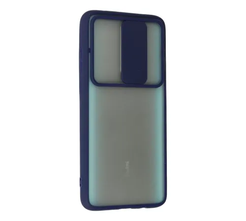 Xiaomi Redmi Note 8 Pro Kılıf Palm Buzlu Kamera Sürgülü Silikon - Lacivert