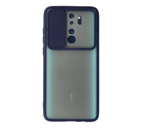Xiaomi Redmi Note 8 Pro Kılıf Palm Buzlu Kamera Sürgülü Silikon - Lacivert