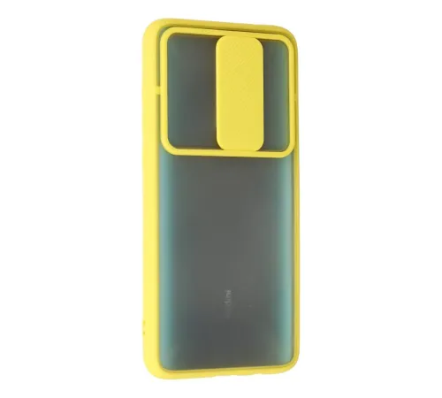 Xiaomi Redmi Note 8 Pro Kılıf Palm Buzlu Kamera Sürgülü Silikon - Sarı