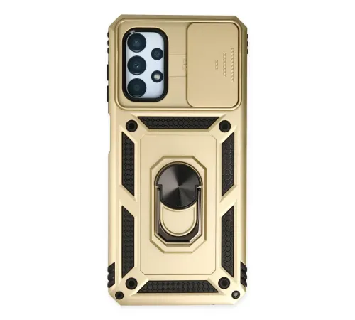 Samsung Galaxy A33 5G Kılıf Pars Lens Yüzüklü Silikon - Gold