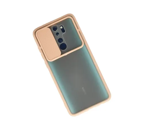 Xiaomi Redmi Note 8 Pro Kılıf Palm Buzlu Kamera Sürgülü Silikon - Pembe