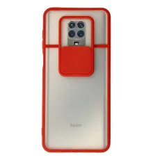 Xiaomi Redmi Note 9 Pro Kılıf Palm Buzlu Kamera Sürgülü Silikon - Kırmızı