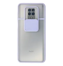 Xiaomi Redmi Note 9 Pro Kılıf Palm Buzlu Kamera Sürgülü Silikon - Lila