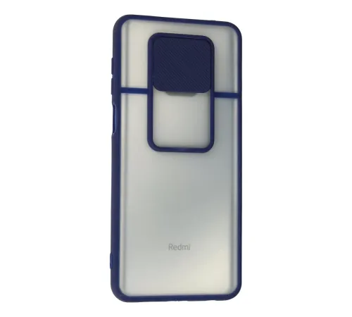 Xiaomi Redmi Note 9 Pro Kılıf Palm Buzlu Kamera Sürgülü Silikon - Lacivert