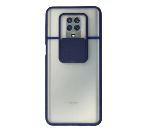 Xiaomi Redmi Note 9 Pro Kılıf Palm Buzlu Kamera Sürgülü Silikon - Lacivert
