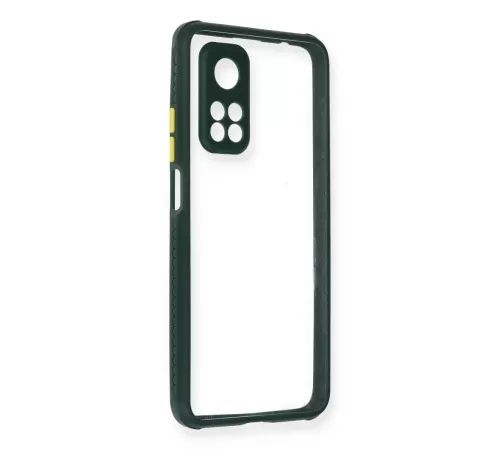 Xiaomi Mi 10T Pro Kılıf Miami Şeffaf Silikon - Koyu Yeşil