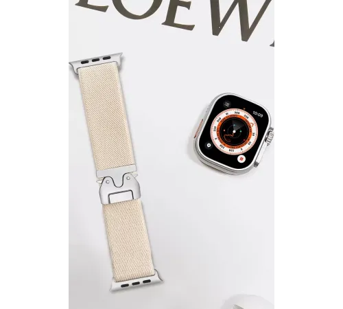 Apple Watch 42mm Forest Kumaş Kordon - Krem
