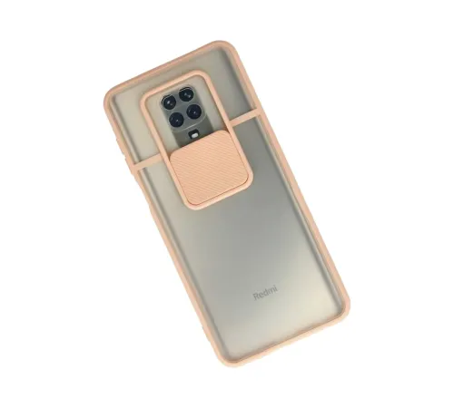 Xiaomi Redmi Note 9 Pro Kılıf Palm Buzlu Kamera Sürgülü Silikon - Pembe